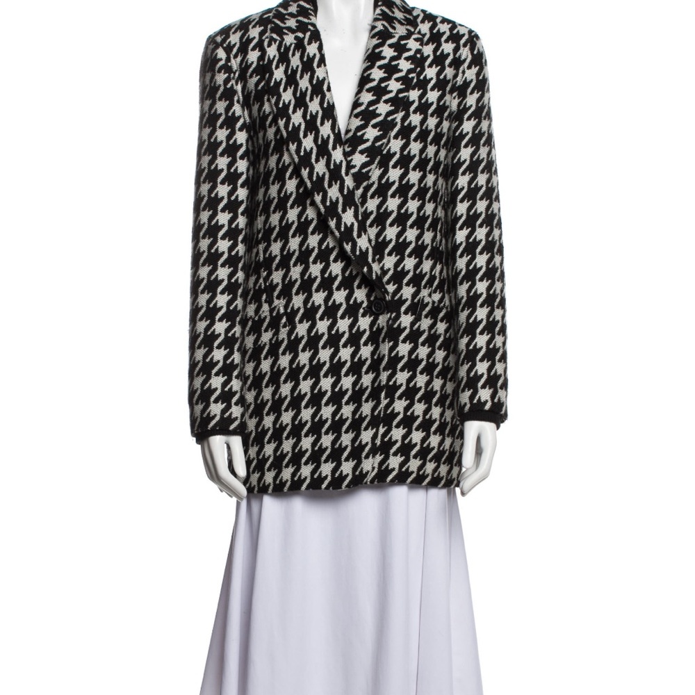 Black and White Houndstooth Blazer